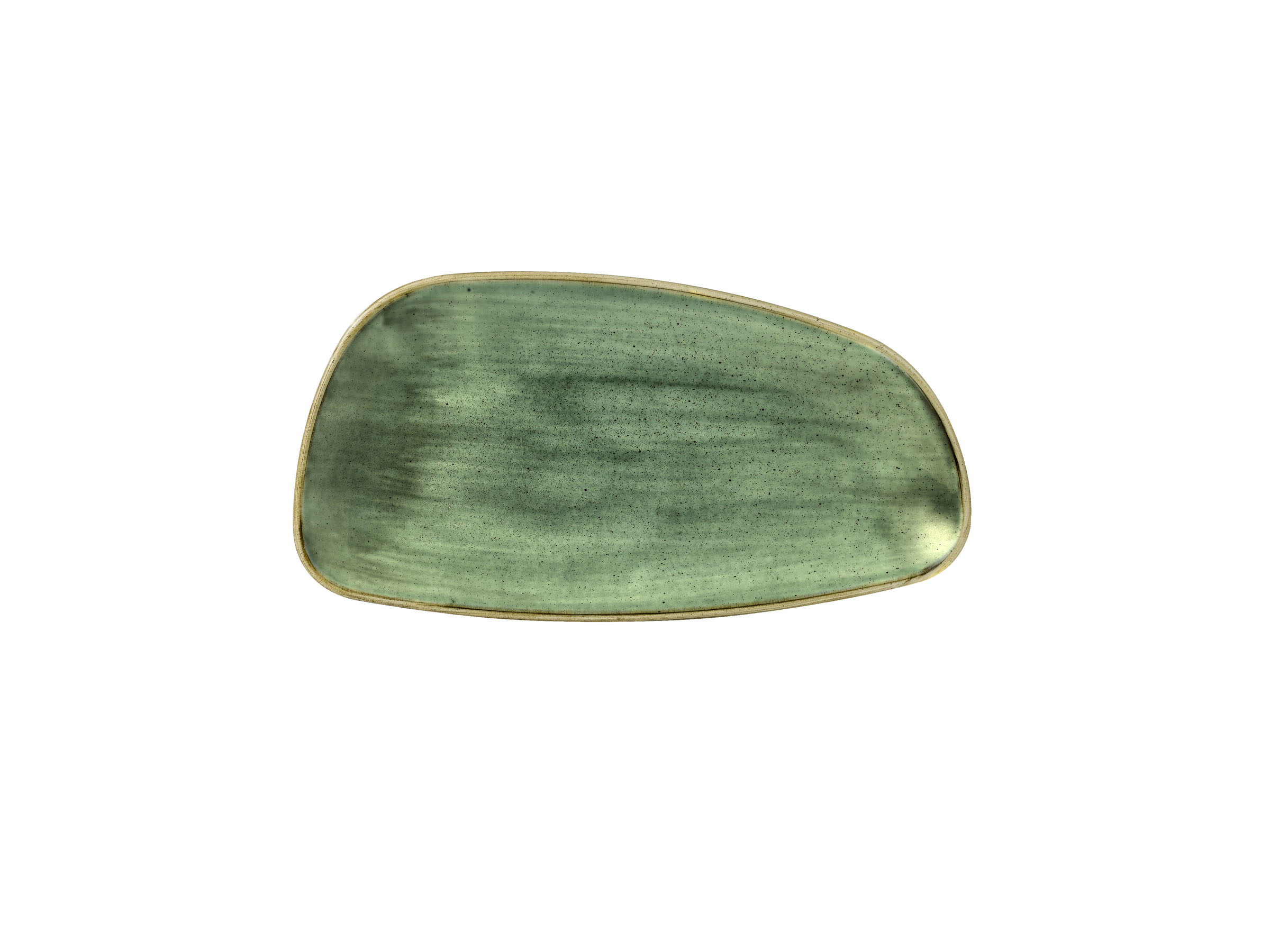 Churchill, Stonecast : Samphire Green - Chefs Geo Platte, asymmetrisch, 30 x 15,5 cm