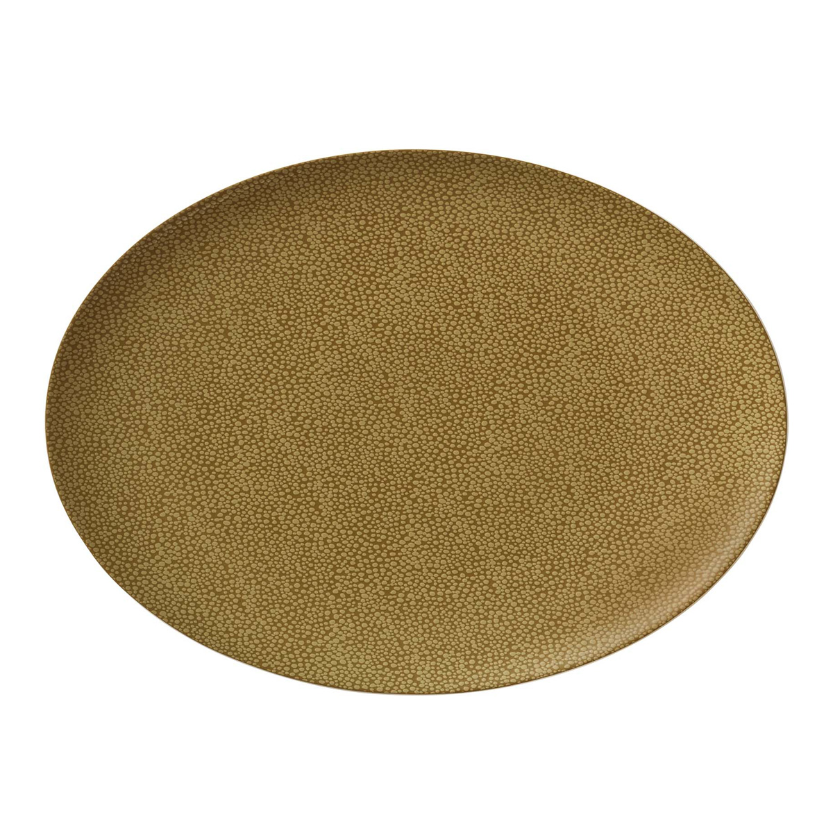 Bauscher, Purity : 425688 Pearls Olive - Platte oval Coup, bonewhite, 37 x 27 cm