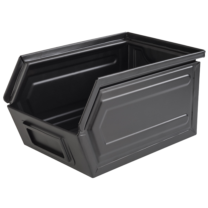 Snackbox INDUSTRIAL, 23x 15,5 cm, H: 13 cm, Metall, schwarz, mit Beschriftungsfach