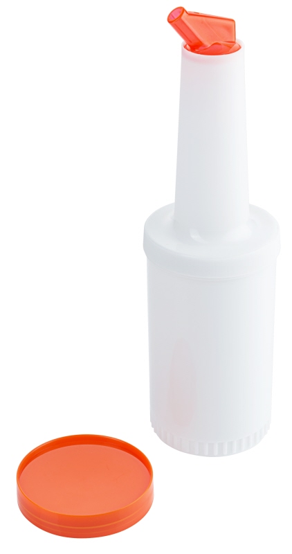 Dosier-/ Vorratsflasche, mit Deckel orange, I: 1 ltr., D: 9 cm, H: 33,5 cm, SAN