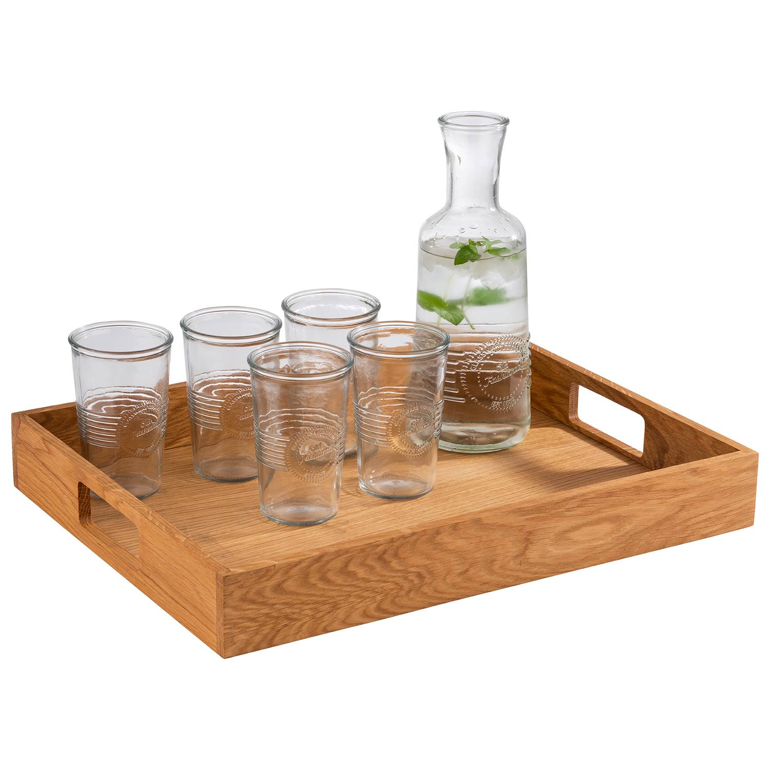 Serviertablett, Eichenholz geölt, 45 x 35 x 6 cm