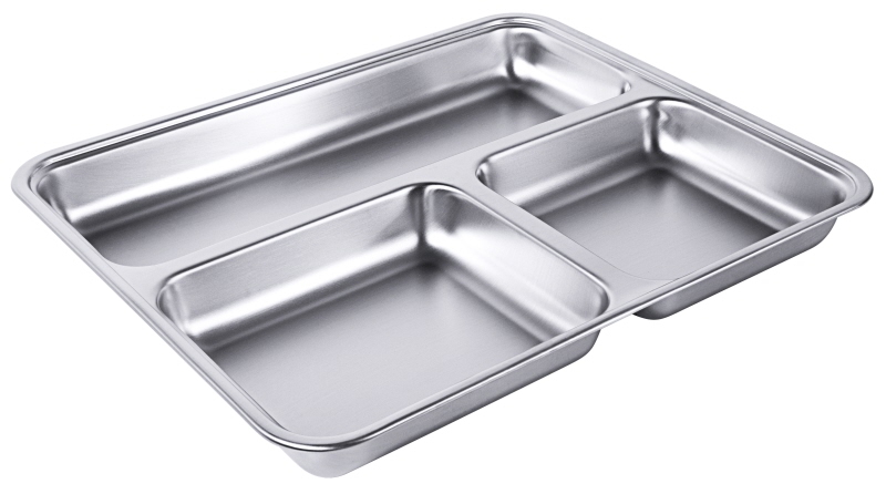 Abteilplatte, 3-teilig, GN 1/2, Edelstahl, 32,5 x 27 x 3,5 cm