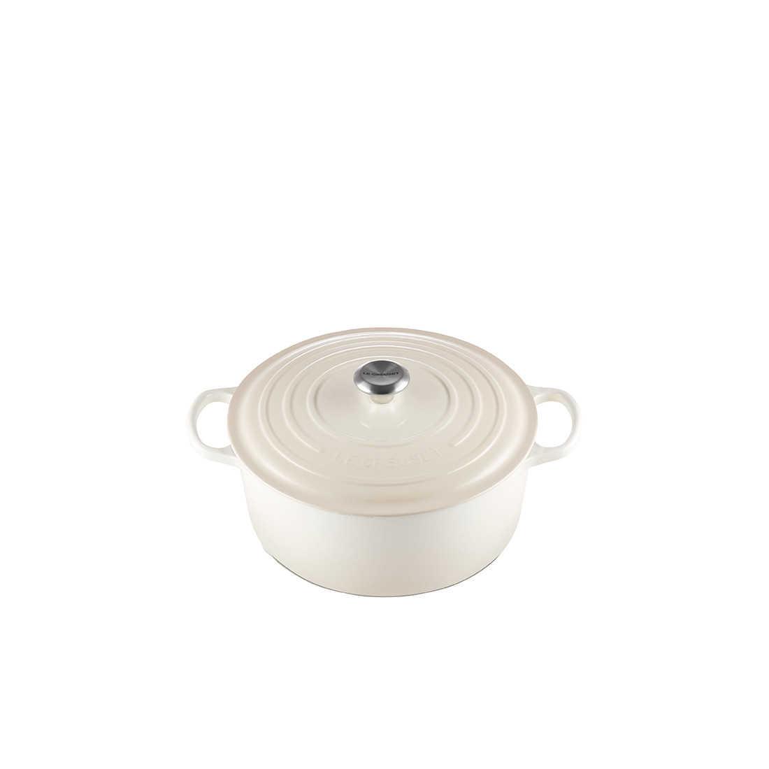 Le Creuset, Gusseisen - Bräter rund Signature, 24 cm/ 4,2 ltr., Fb. Meringue