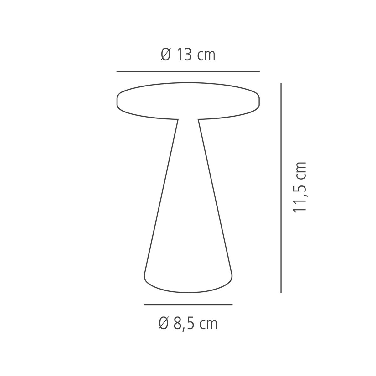 Tischleuchte CONE MINI, Metall, Farbe: goldfarben, 1x LED 1,0 W / 100 lm, dimmbar in 3 Stufen, D: 13 cm, H: 11,5 cm