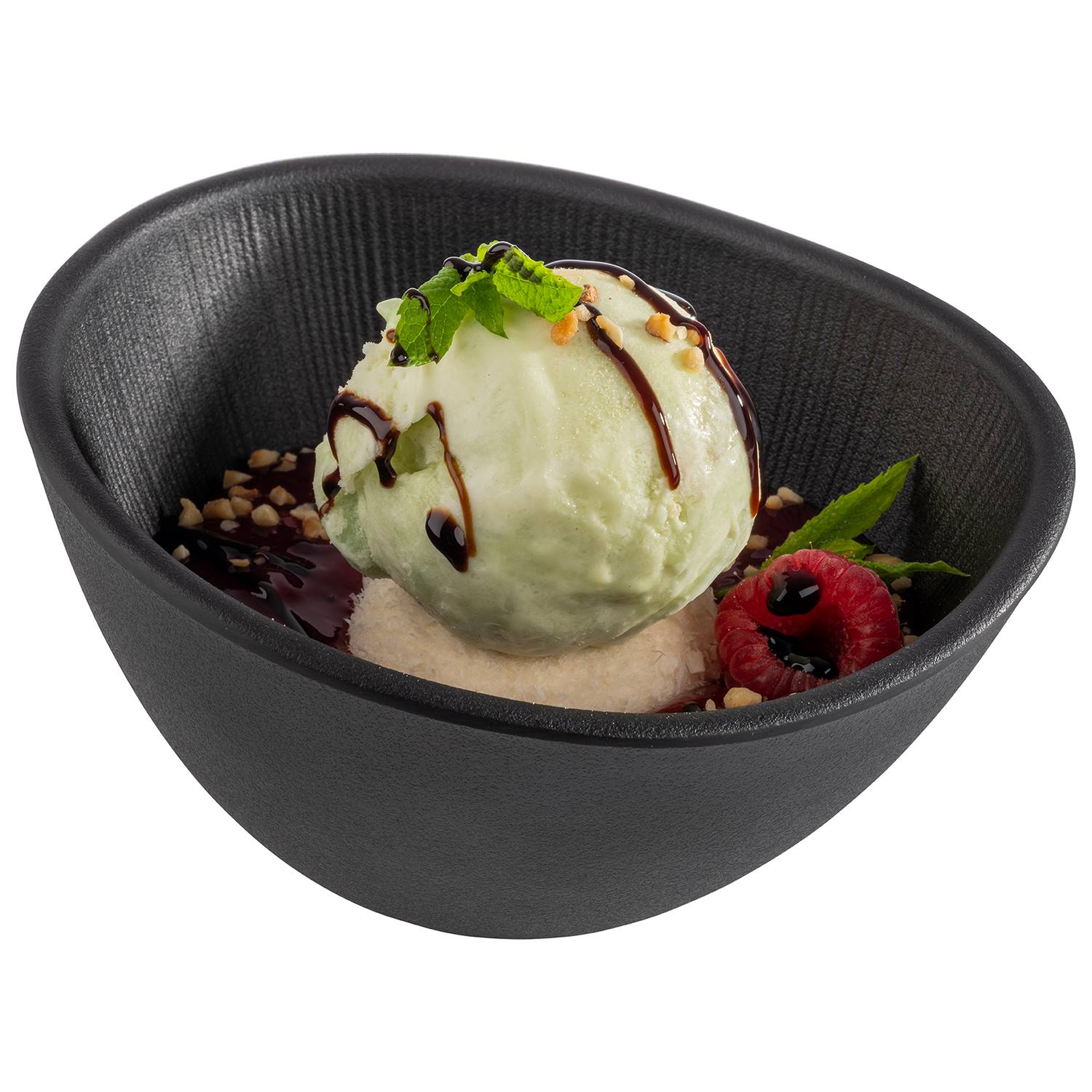 Schale NERO, Melamin, 14,5 x 12,5 cm, H: 8 cm, Fb. schwarz