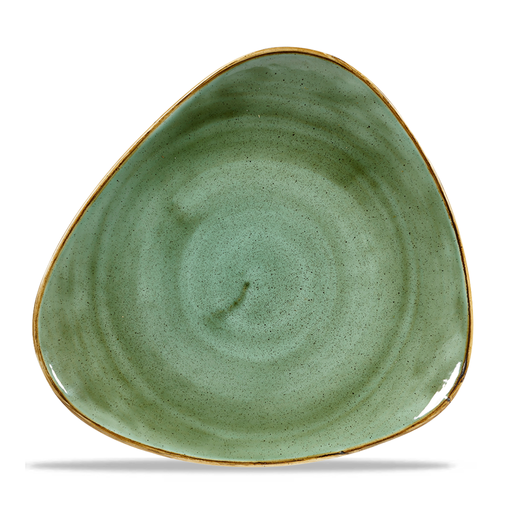 Churchill, Stonecast : Samphire Green - Teller flach dreieckig, 28,5 cm