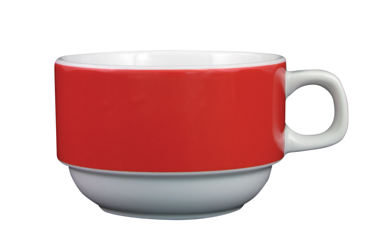 Eschenbach, Color - Kaffee-Obere stapelbar, weiss/ rot, 0,18 ltr.