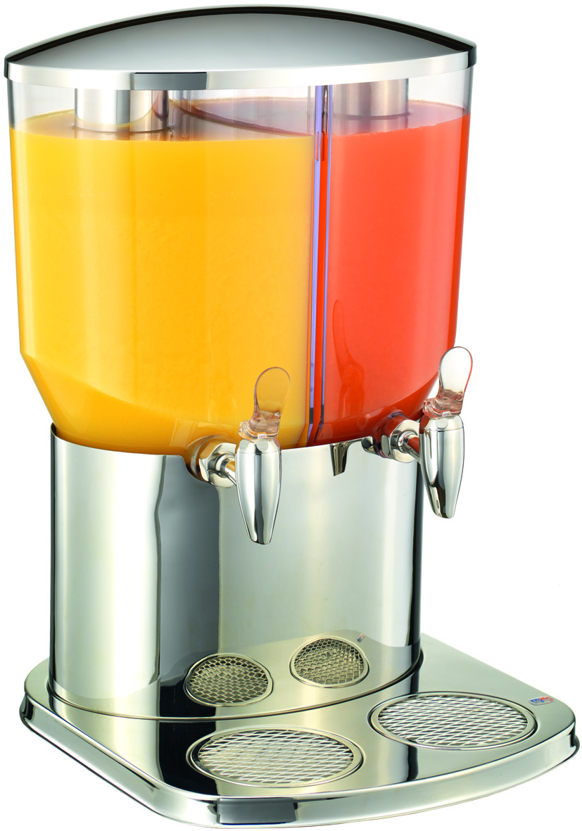 ELEGANCE Saftkanne Twin 4 u. 5 ltr., Edelstahl, Edelstahlhahn, L: 370 mm, B: 355 mm, H: 490 mm