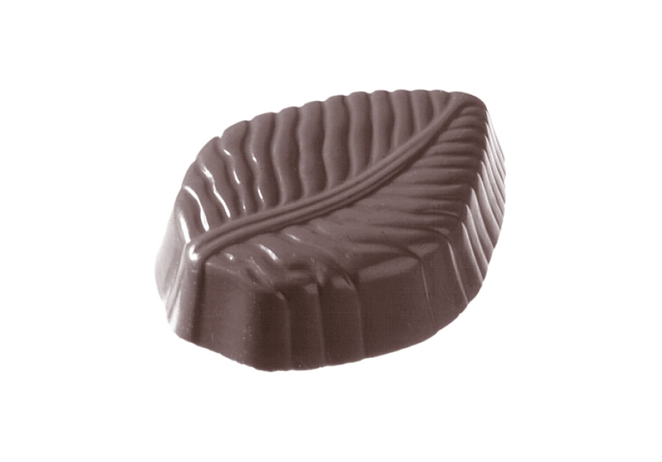 Schokoladen- Form Praline Hainbuchenblattt, 275 x 135 mm, 3 x 5 Stück 49 x 36 x 13 mm
