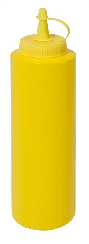 Quetschflasche gelb, I: 0,35 ltr., D: 5,5 cm, H: 21 cm, PE