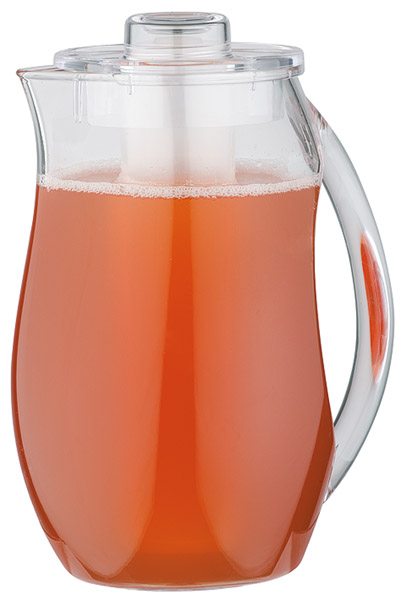 Saft-, Wasserkanne 19 x 13 cm, H: 27 cm, MS, transparent, ohne Röhre ca. 2,8 ltr.