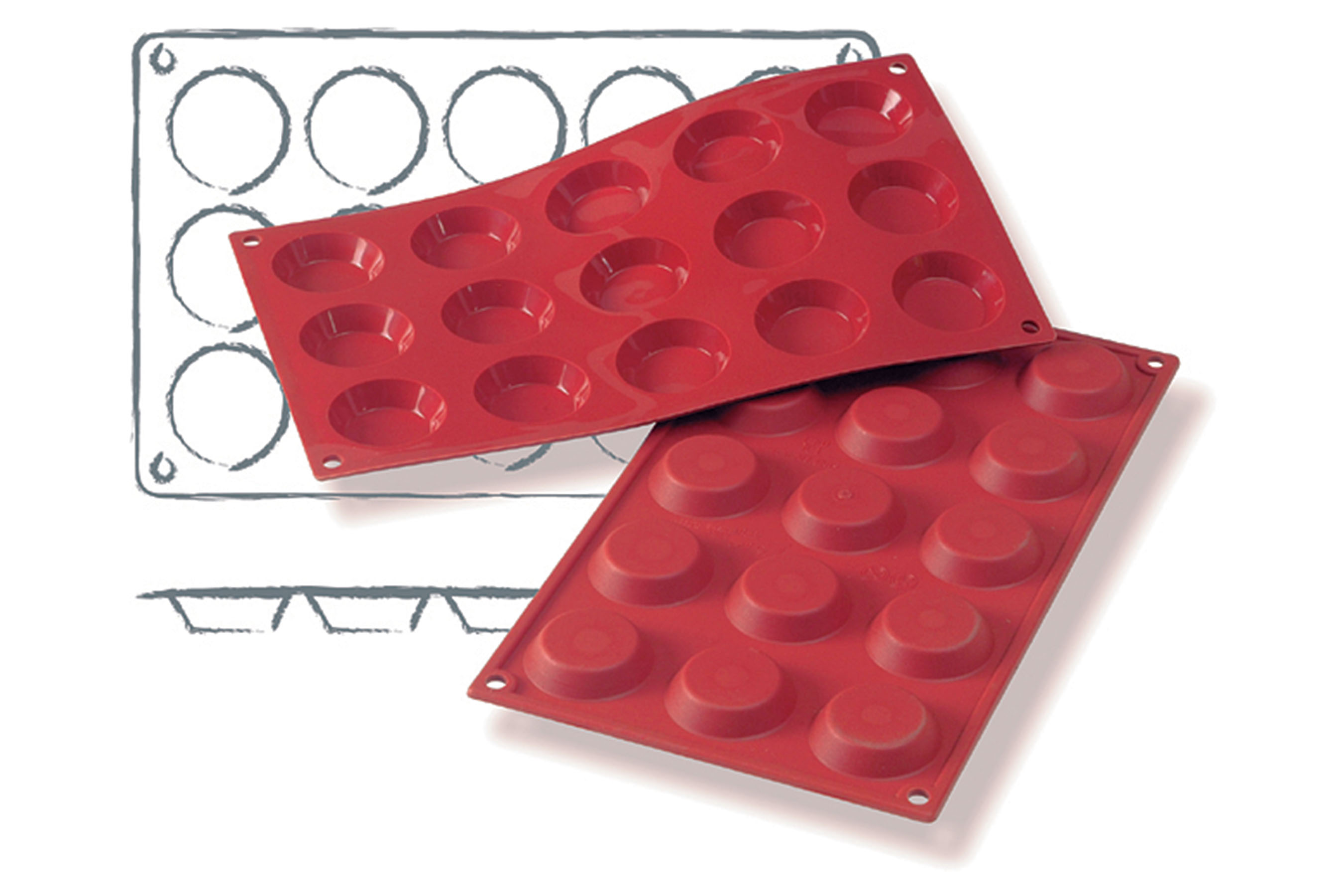 Silikon - Backform, Tortelett, D: 45 mm, H: 10 mm