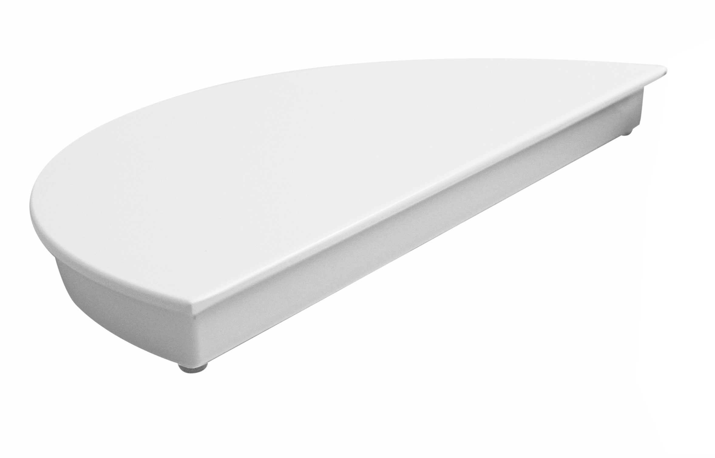 Tortenplatte Halbkreis, Melamin, weiss, D: 160 mm, H: 30 mm