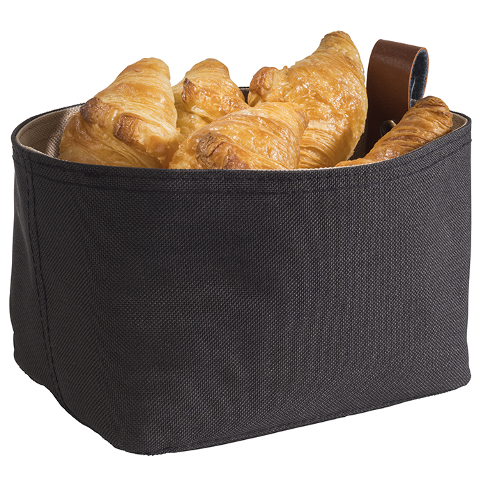 Brottasche, 19 x 11 cm, H: 10,5 cm, Tetron, beige, dunkelgrau, waschbar bis 30 Grad