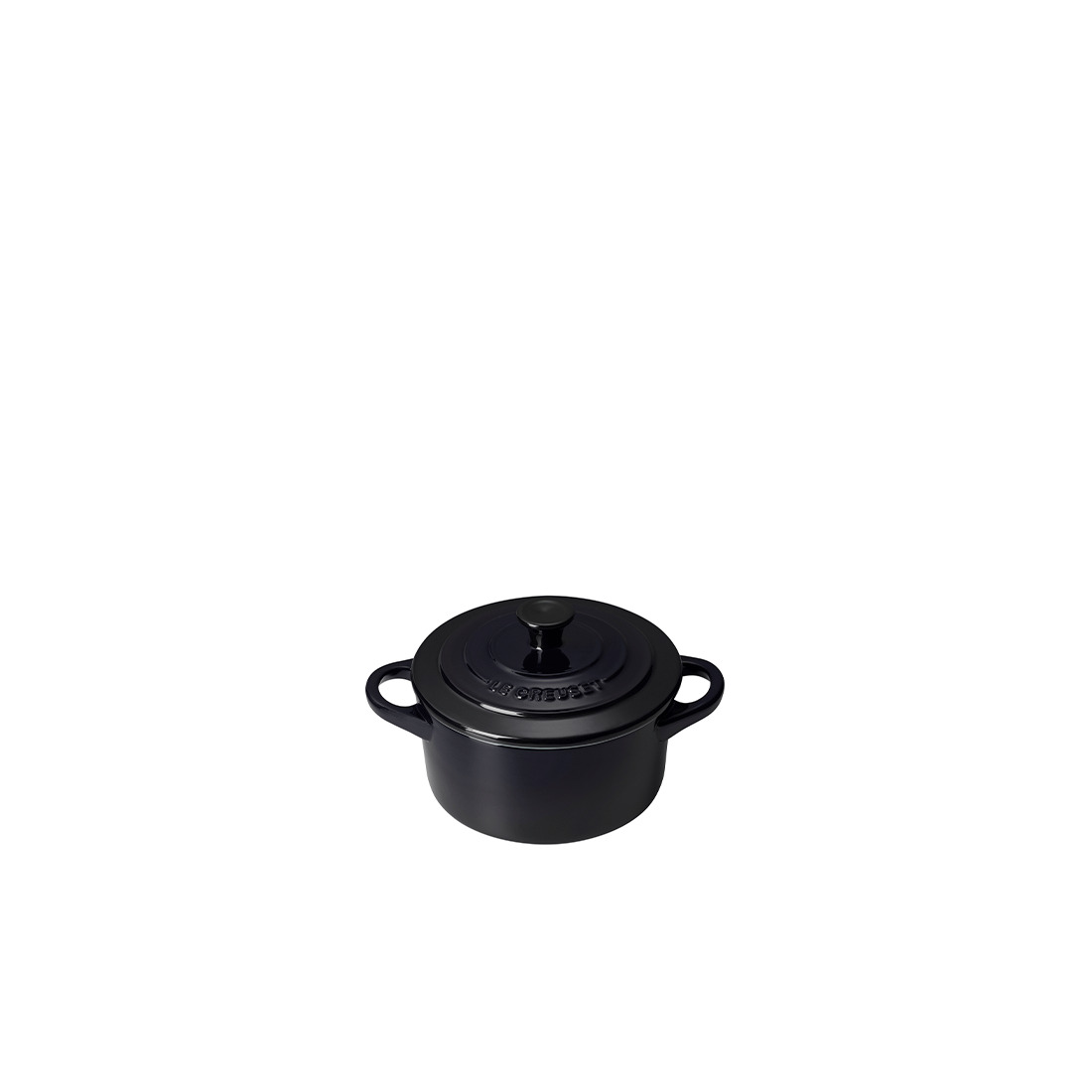 Le Creuset, Steinzeug - Mini Cocotte, 10 cm/ 0,25 ltr., Fb. Schwarz glänzend