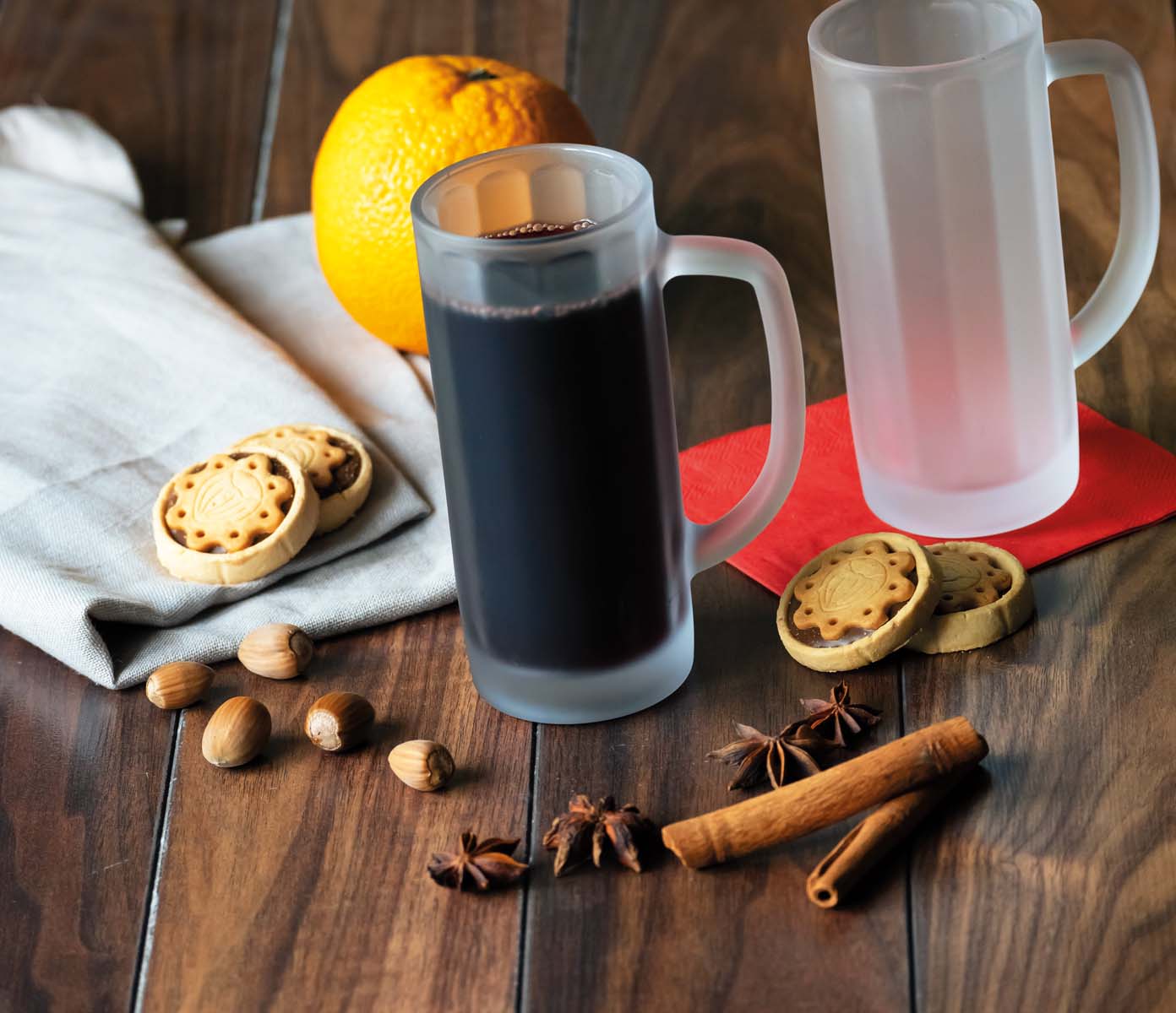 Frosted Minden : Glühweinseidel 28 cl m. Füllstrich 0.2 ltr. |-|, Inhalt: 280 ml, H: 139 mm, D: 97 x 62 mm