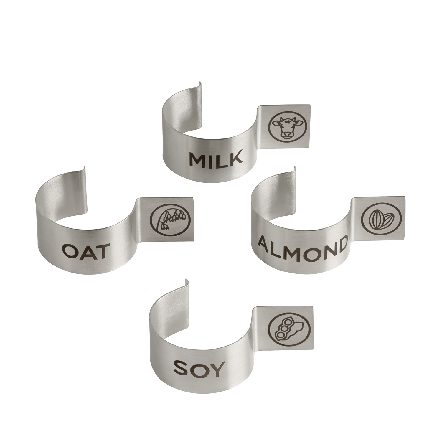 Labelclips, 4er Set, D: 4,5 cm, H: 2,5 cm
