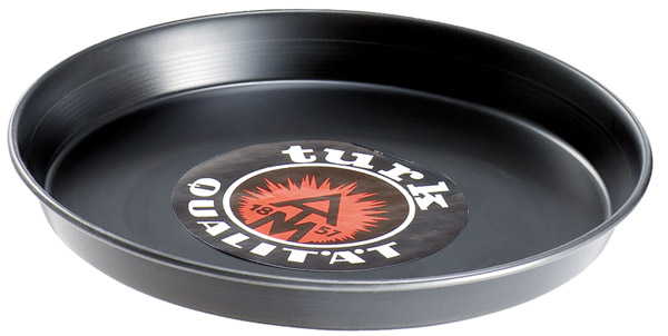 Pizzaform D: 32 - 30,3 cm, Blaublech, nicht beschichtet, Materialstärke ca. 1 mm