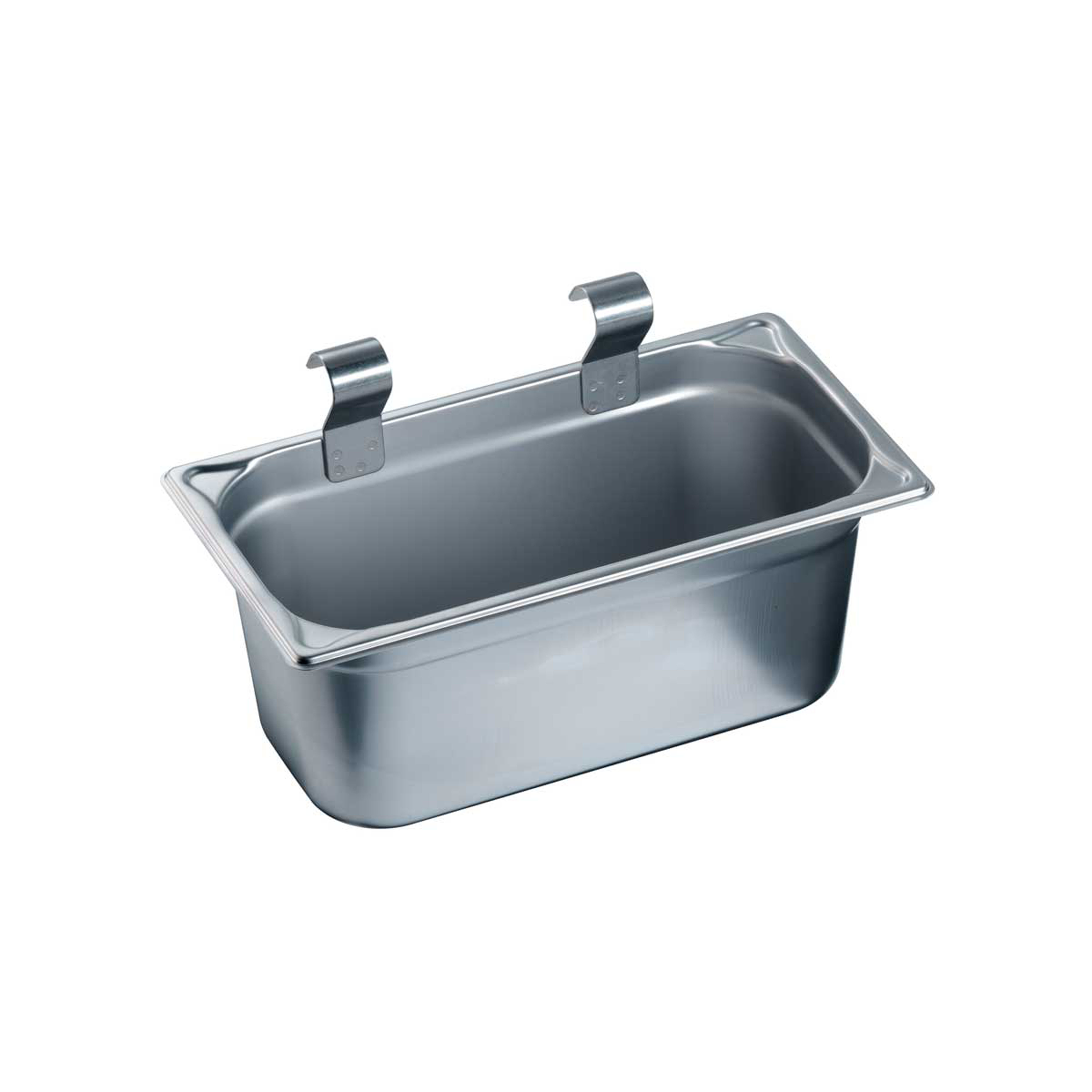 Besteckbehälter m. Hängevorrichtung BGN 1/3-150, Kapazität: 110 Besteckteile, am Schiebegriff ein- und aushängbar