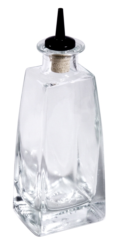 Bitterflasche, dickes Glas mit Spritzausgießer, I: 0,2 ltr., 6 x 5 x 18,5 cm