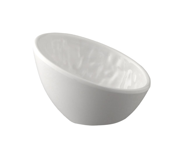 Schale rund TAO 10,5 x 10 cm, H: 6,5 / 3 cm, 0,07 ltr., Melamin, weiss, Steinoptik