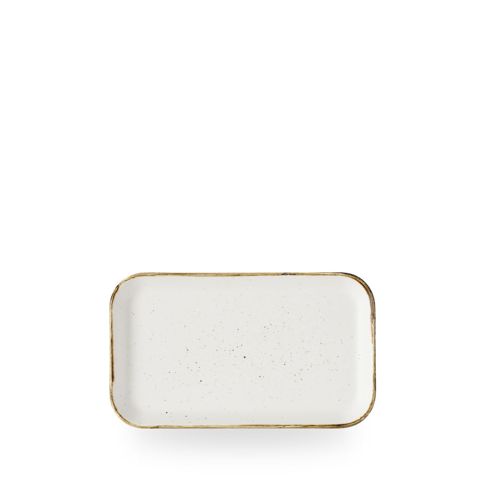 Churchill, Stonecast : Barley White - Flared Platte rechteckig 22 x 13 cm