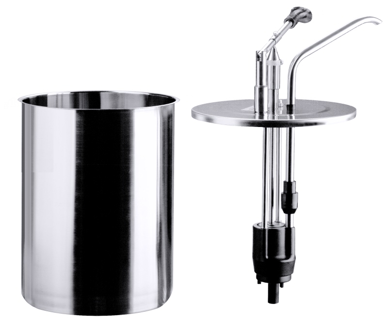 Runder Dispenser, I: 4 ltr., D: 17,6 cm, H: 19 cm, Edelstahl