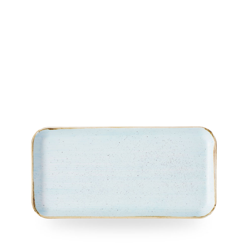 Churchill, Stonecast : Duck Egg Blue - Flared Platte rechteckig 30 x 15 cm