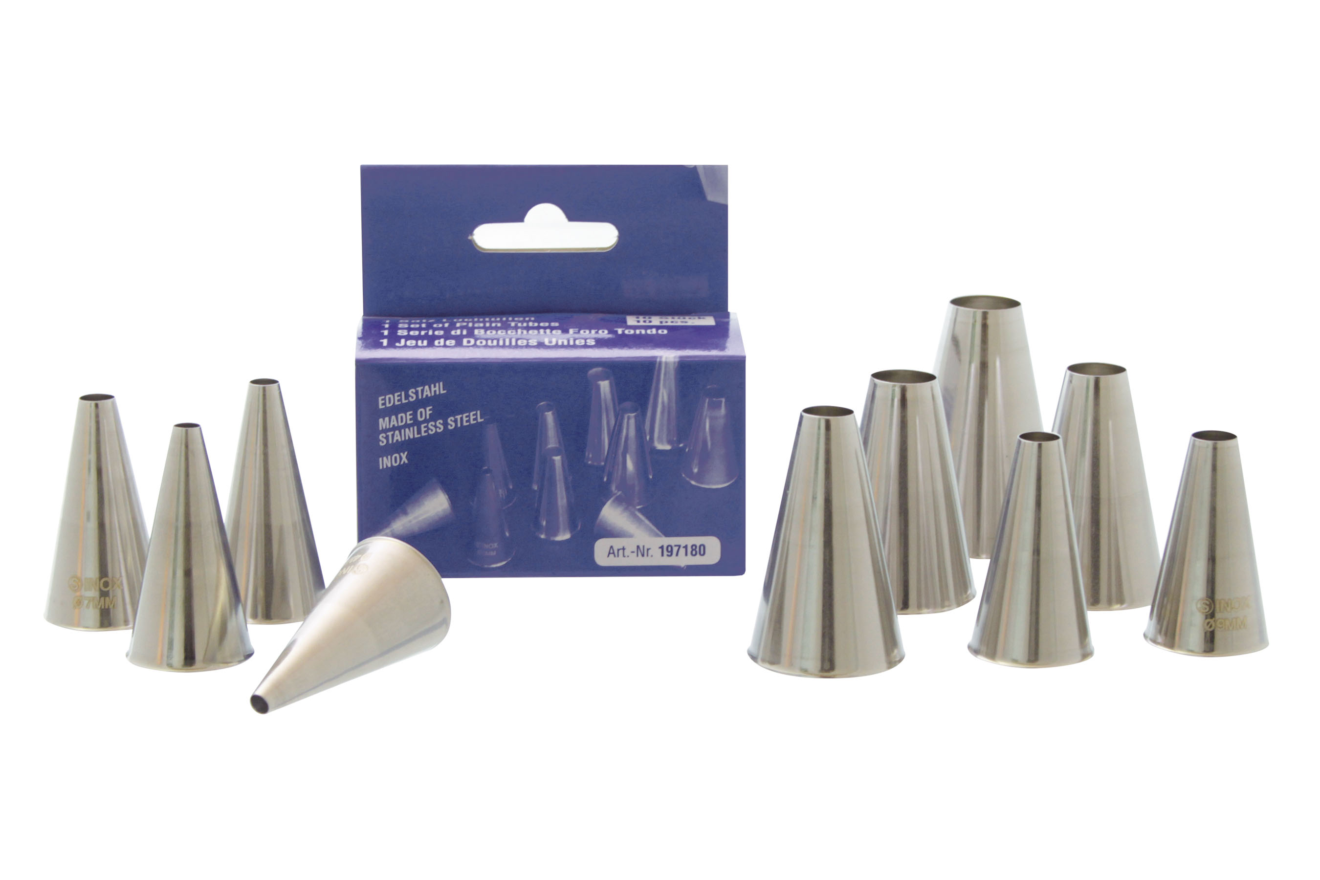 Lochtüllen - Satz, Edelstahl, 10-teilig