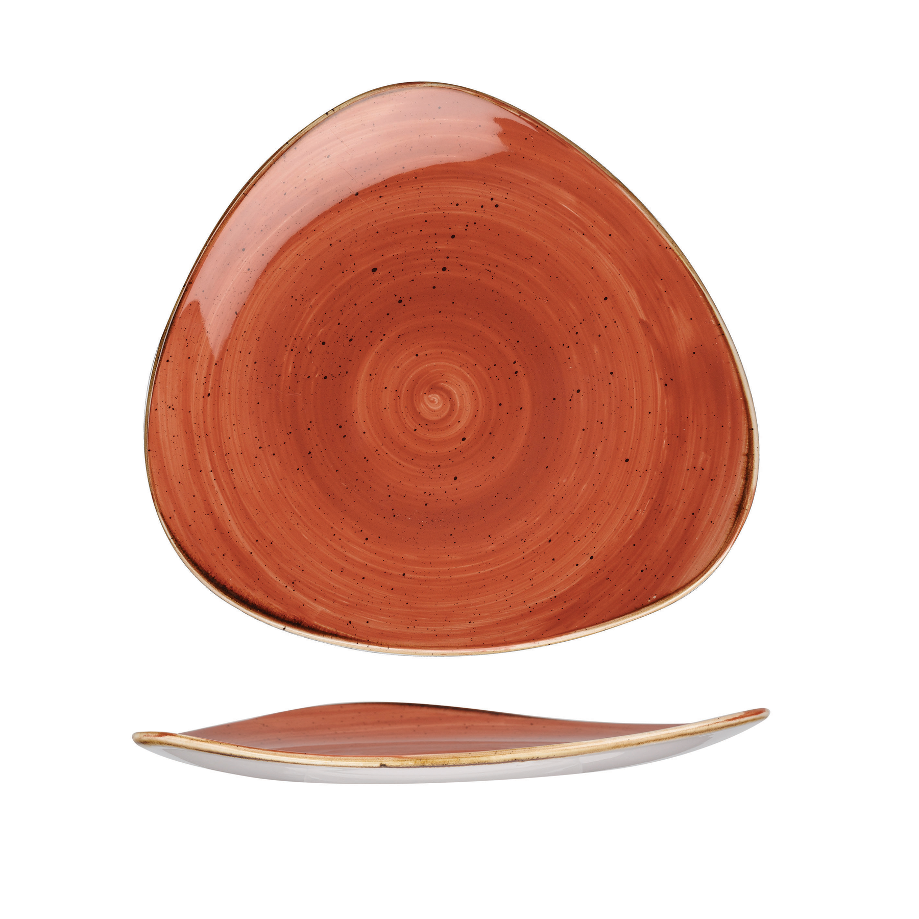 Churchill, Stonecast : Spiced Orange - Teller flach dreieckig, 31,1 cm