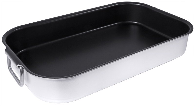 Antihaft- Bratpfanne rechteckig, Aluminium, 64 x 37,5 x 9,5 cm, l: 20 ltr.