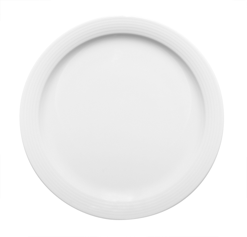 Bauscher, Dialog - Teller flach schmale Fahne, weiss, uni, 25 cm