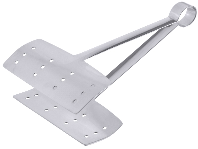 Fischzange, gelocht, fugenlos, Edelstahl, 15 x 7 cm, L: 24 cm