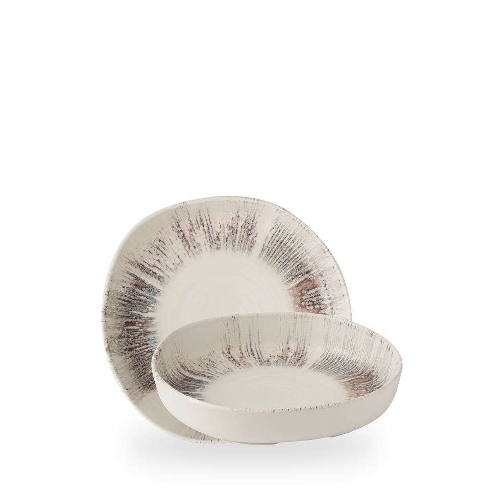 Churchill, Inked Lyra : Pink -  Teller tief organisch m. erhöhten Rand, 20 x 4,5 cm