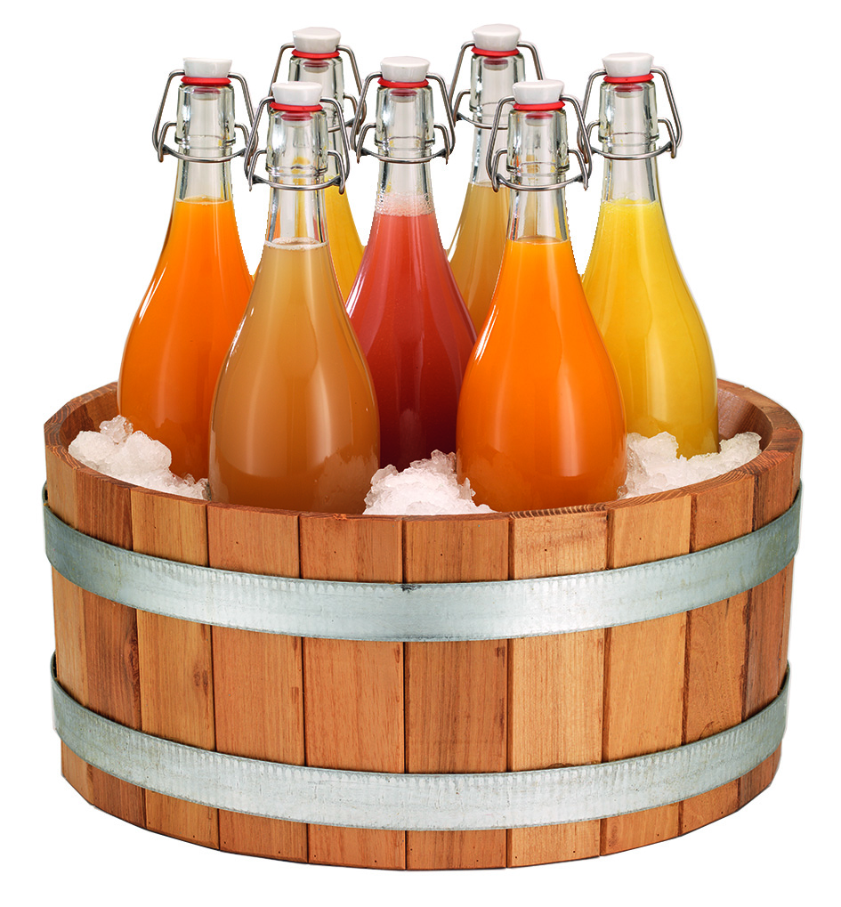 CARAFINE Getränke-Set Septet Natur, inkl. 7 Bügelflaschen 1 ltr., L: 400 mm, B: 400 mm, H: 363 mm
