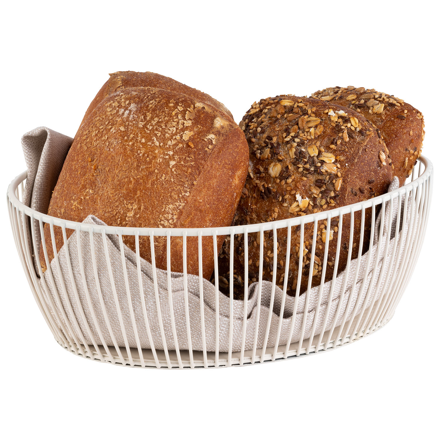 Korb SVART, Metall, 24 x 19 cm, H: 8 cm, Farbe: whisper white