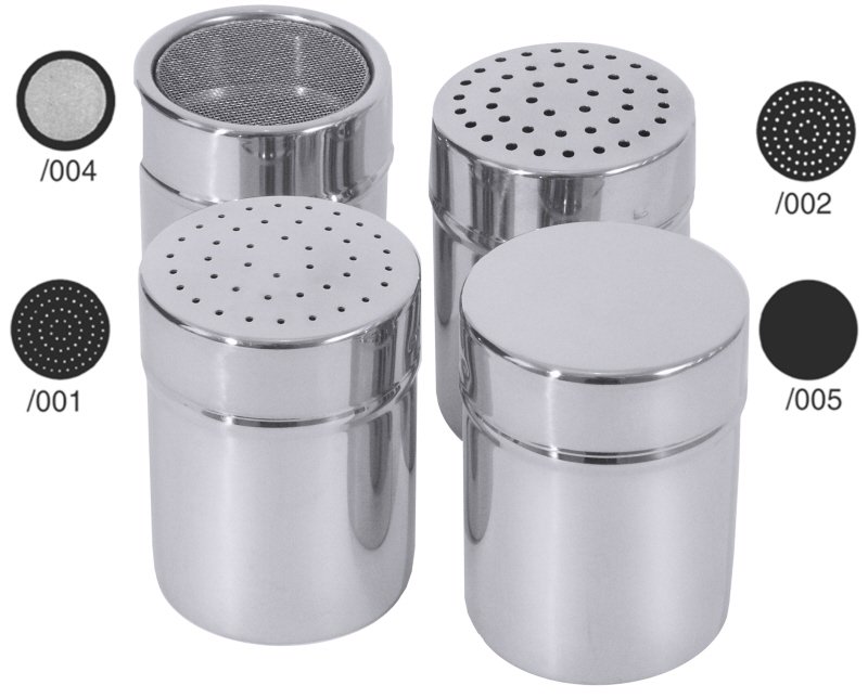 Netzstreuer, I: 0,15 ltr., D: 6 cm, H: 7,5 cm, Edelstahl