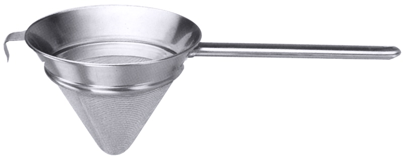 Gazesieb mit Rundstiel, I: 1,5 ltr., D: 20 cm, H: 15 cm, Edelstahl