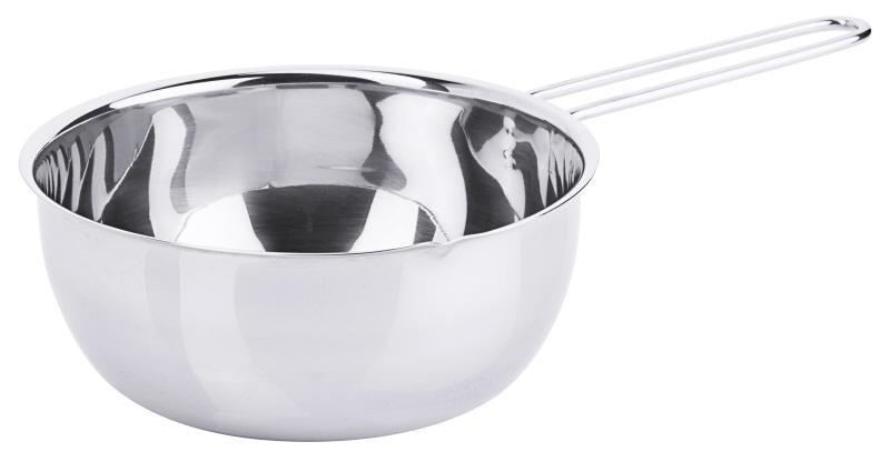 Butterpfännchen, Drahtgriff, Edelstahl, I: 0,7 ltr., D: 14 cm, H: 6 cm, Stiellänge: 12,5 cm