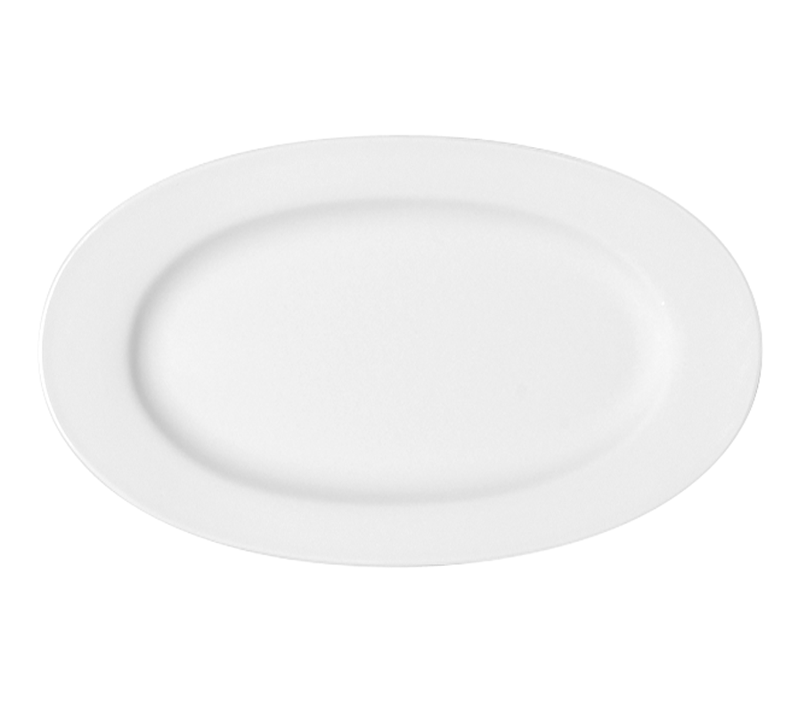 Bauscher, Maitre - Platte oval Fahne 33, weiss, uni, 33 x 19,8 cm