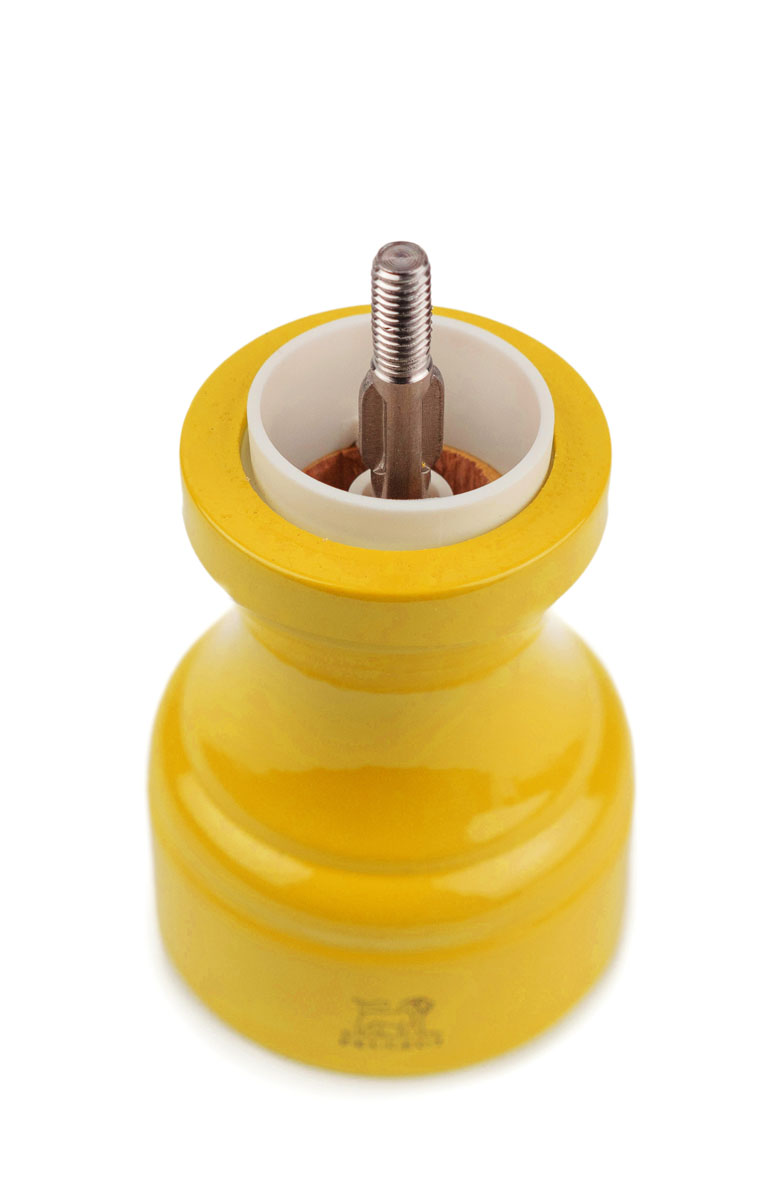 Peugeot : Bistrorama - Salzmühle, manuelle Holz-Mühle, Größe: 10 cm, Farbe: safrangelb
