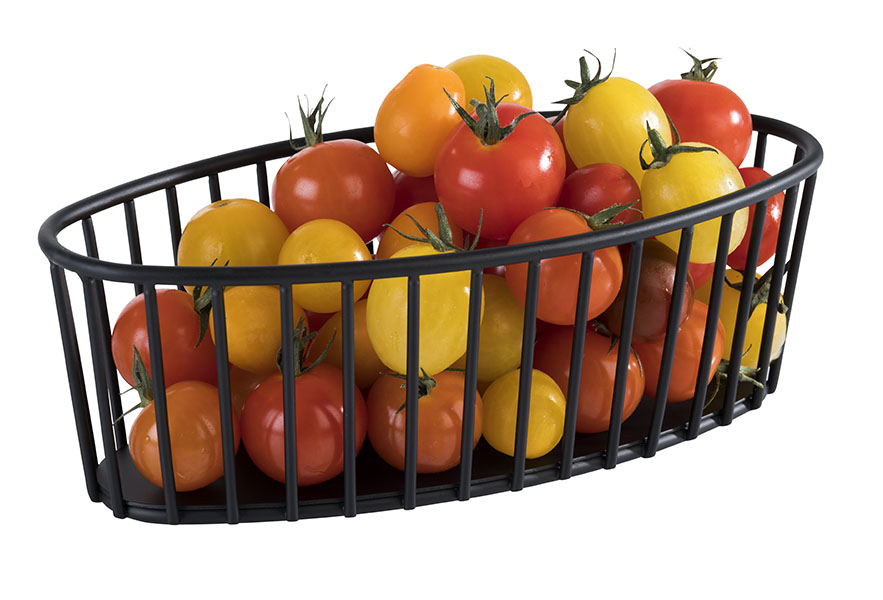 Korb URBAN 21 x 10 cm, H: 7 cm, oval, Metall schwarz