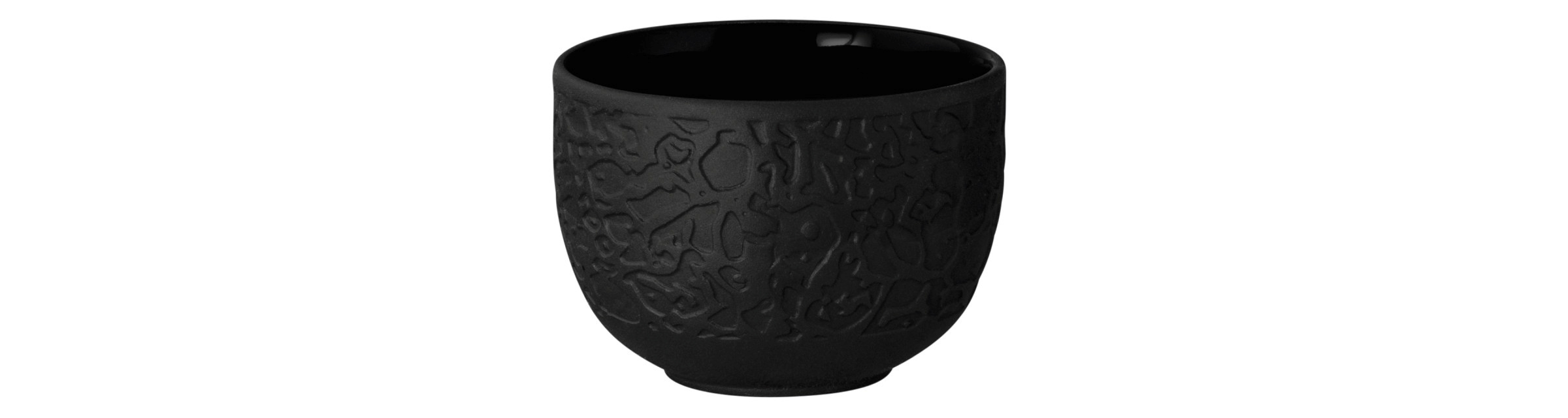 Seltmann Weiden, Nori : Schwarz Bisquit - Dip-Schale (innen glasiert), Relief, 7 cm/ 0,12 ltr.