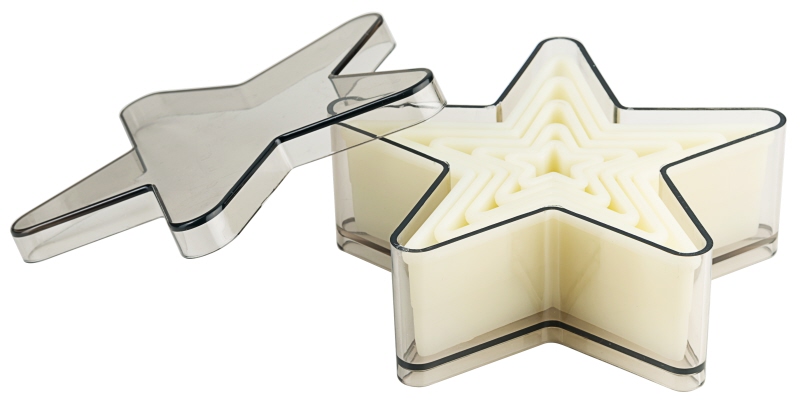 Ausstechersatz Stern, 5 Teile, helles Polyamid, D: 22 - 120 mm, H: 35 mm