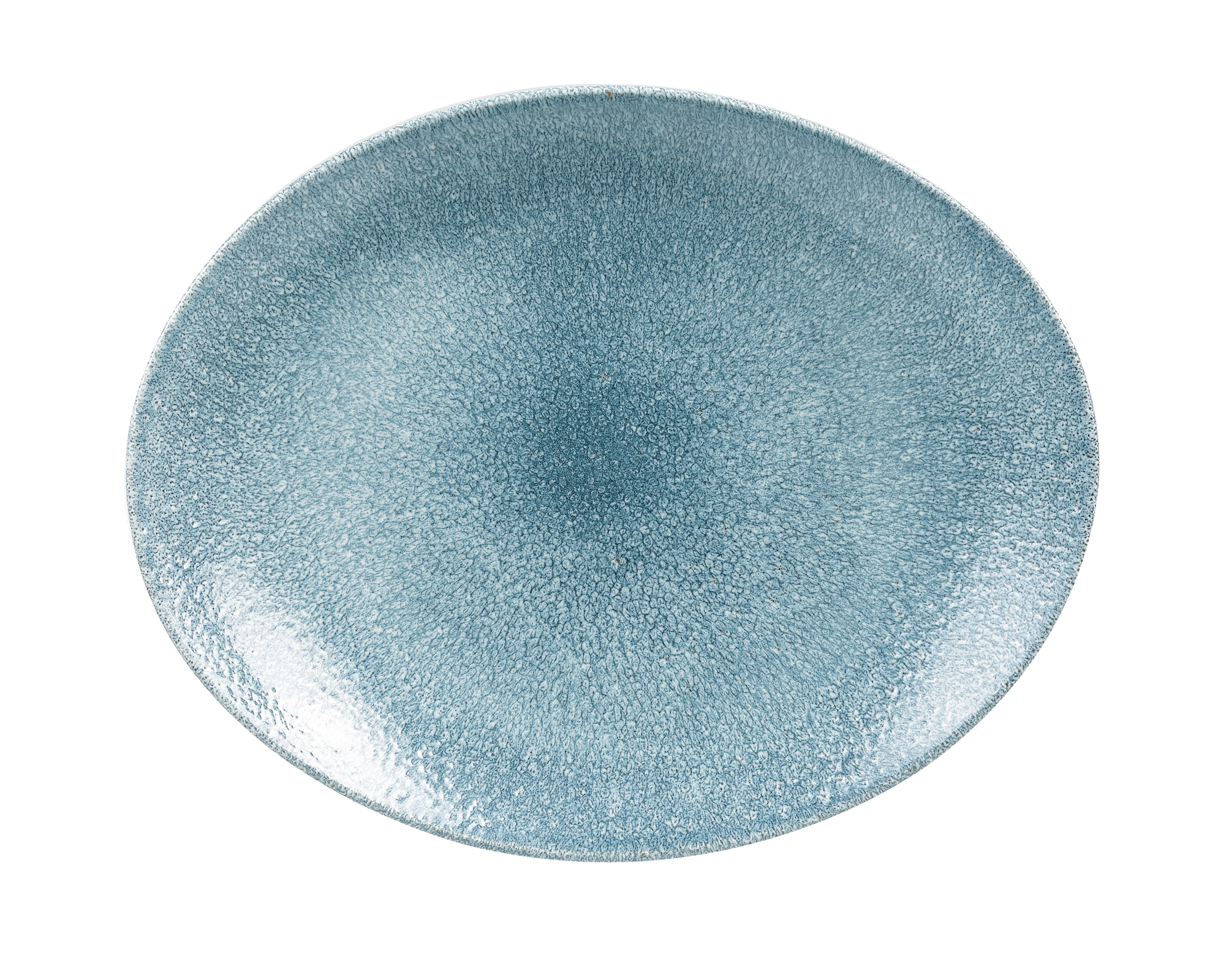 Churchill, Raku : Topaz Blue - Teller oval Coup, 31,7 x 25,5 cm