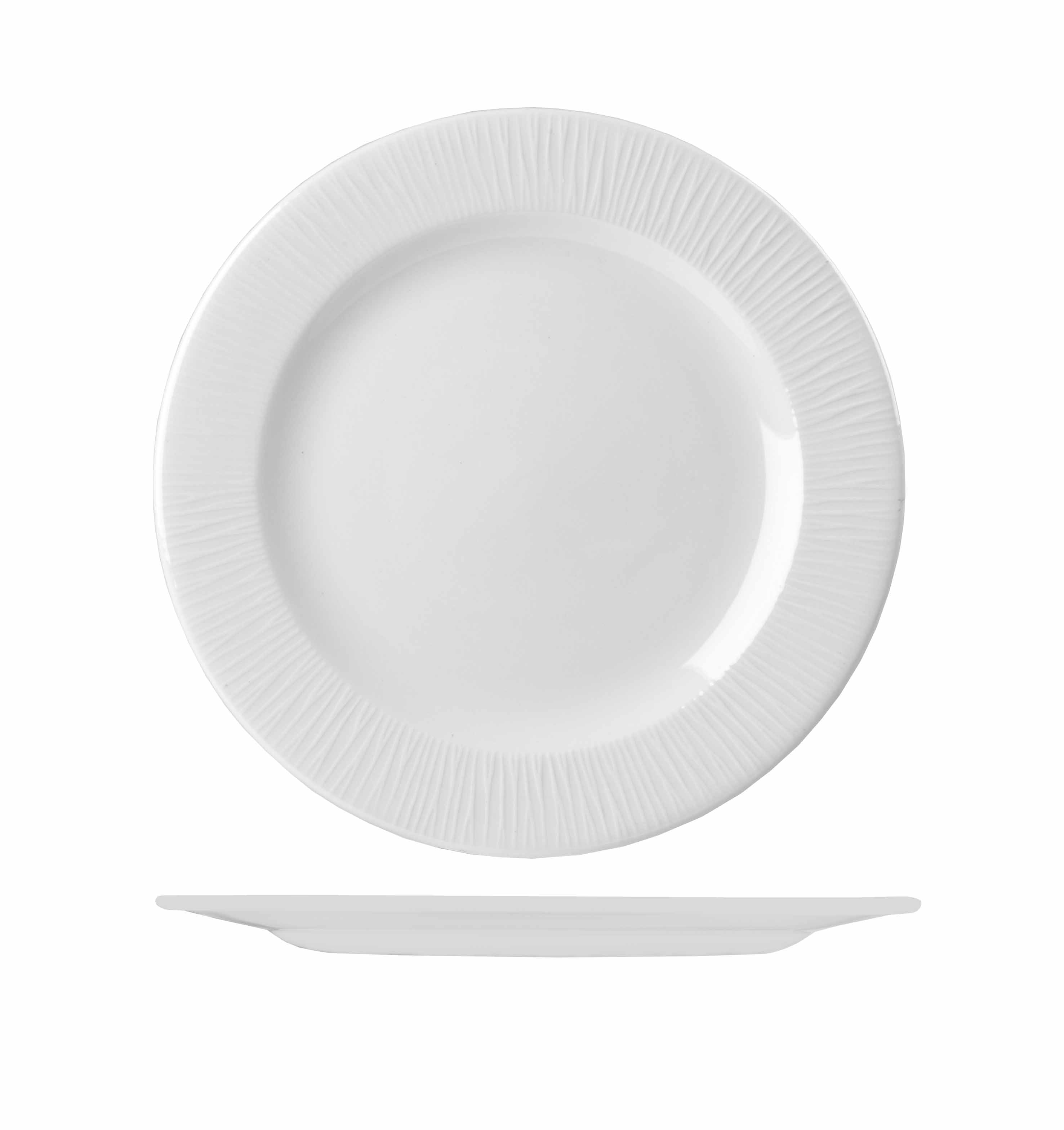 Churchill, Bamboo - Teller flach Fahne, uni/ weiss, 17 cm