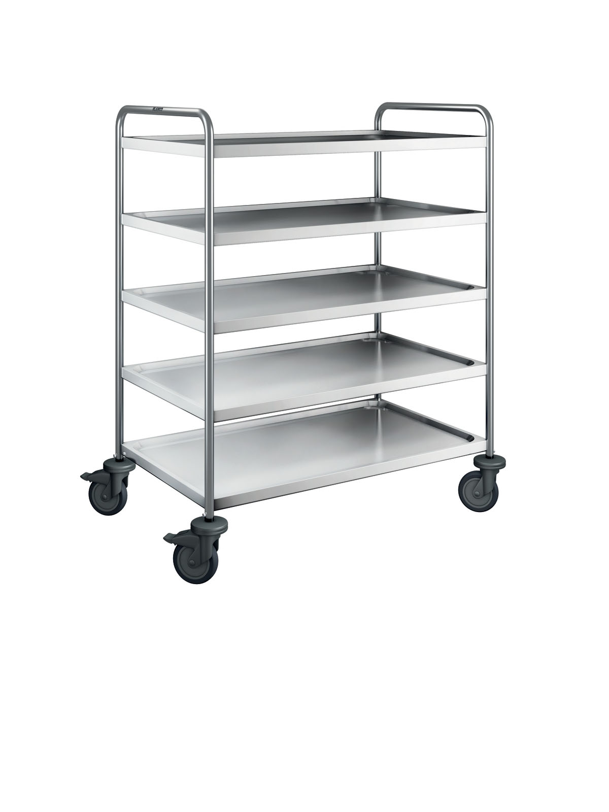 Servierwagen SW 10 X 6-5 BASIC, 5 Borde 100 x 60 cm, max. 80 kg/ Bord, Trgf.: 120 kg, LxBxH: 110 x 70 x 129 cm