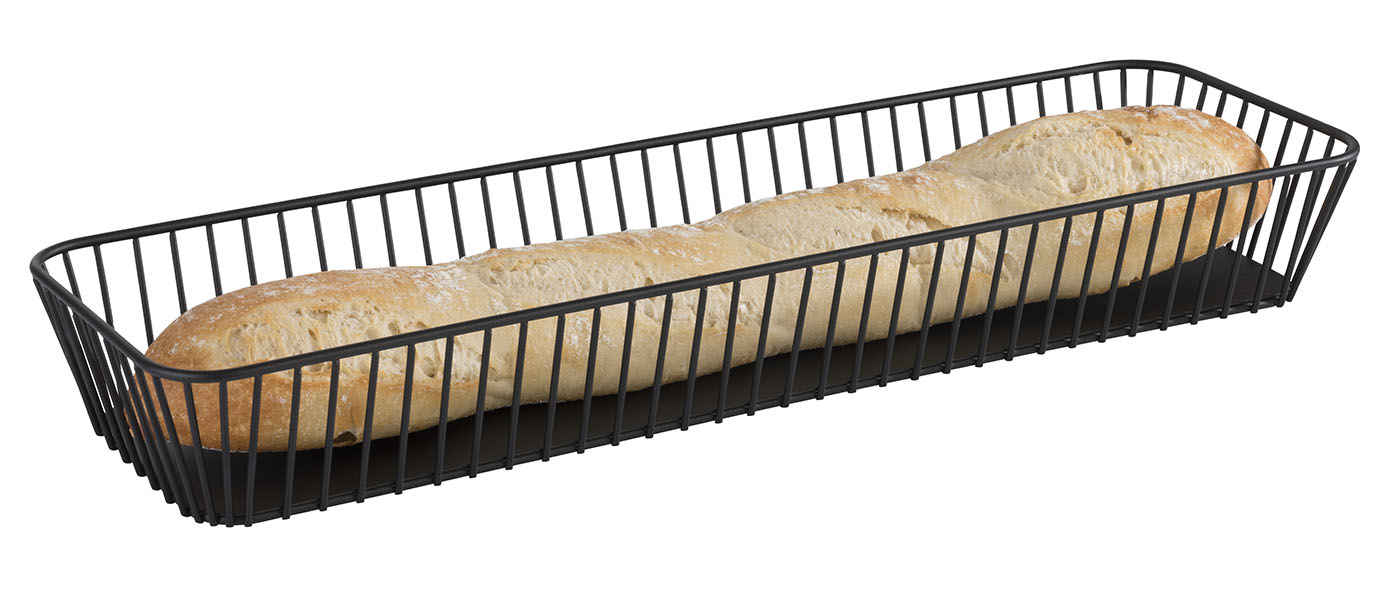 GN 2/4 Korb URBAN, 53 x 16,2 cm, H: 7,5 cm, Metall schwarz