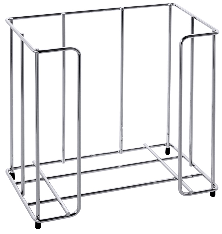 Serviettenhalter, verchromter Draht, Kunststofffüßchen, 24 x 13 x 24 cm