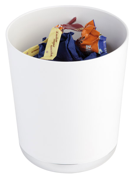 Tischreste / Besteckbehälter BASE CHROME, D: 13 cm, H: 15 cm SAN, weiss